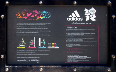 Adizone information board, Egerton Park, Bexhill-on-Sea
