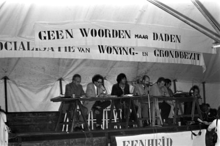 Aktie van aktiegroep De Sterke Arm in voormalig bodencentrum in Dapperbuurt te A, Bestanddeelnr 925-8771