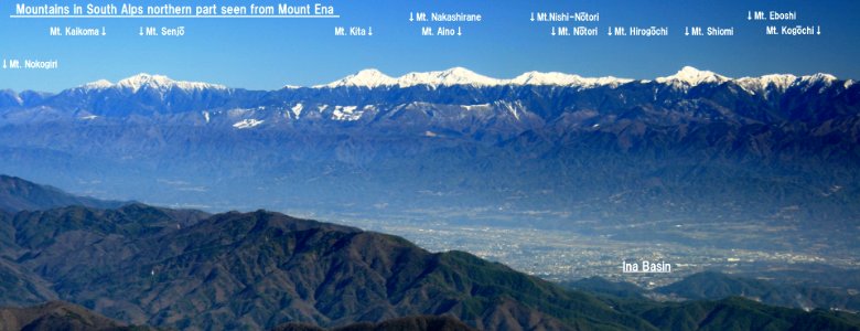 Akaishi Mountains north from Mount Ena 2010-12-12