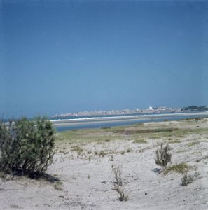 Akko Gezicht op de stad vanaf het strand van de baai daar schuin tegenover, Bestanddeelnr 255-9221