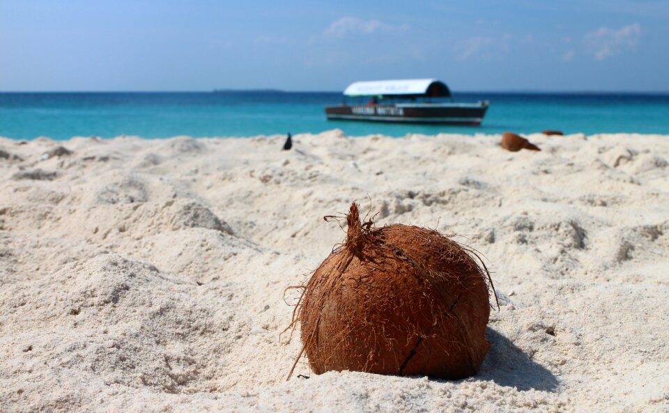 Sand beach boat sea