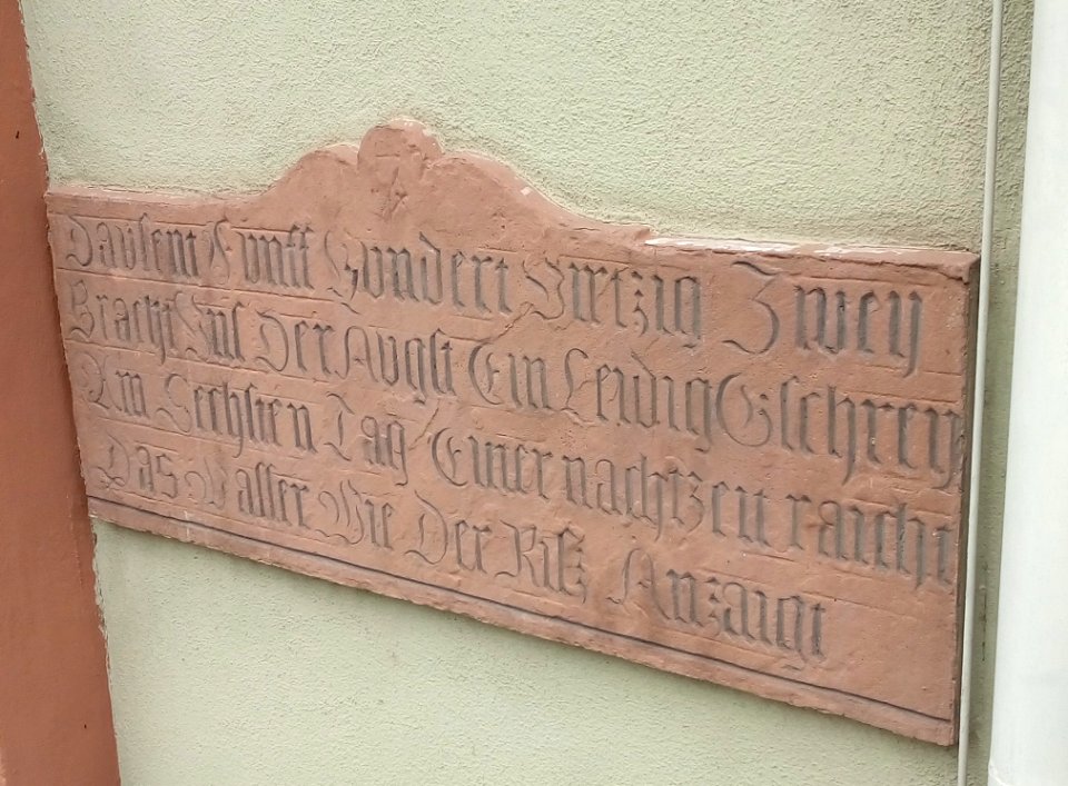 Alb, Ettlingen, Hochwassermarke 1542