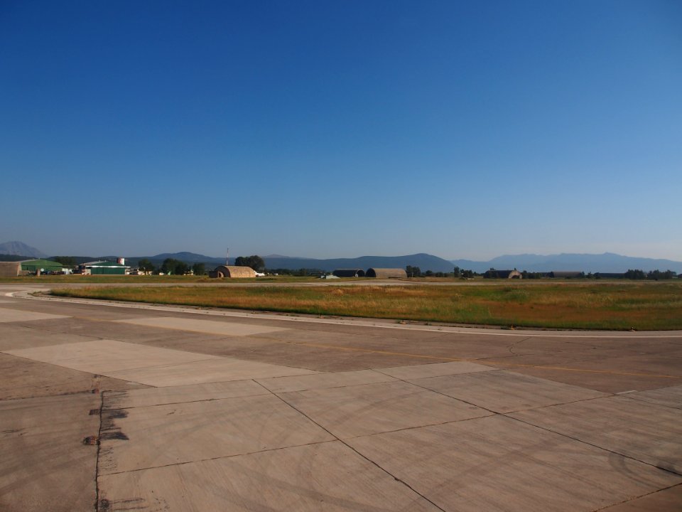 Aktion National Airport with some shelters