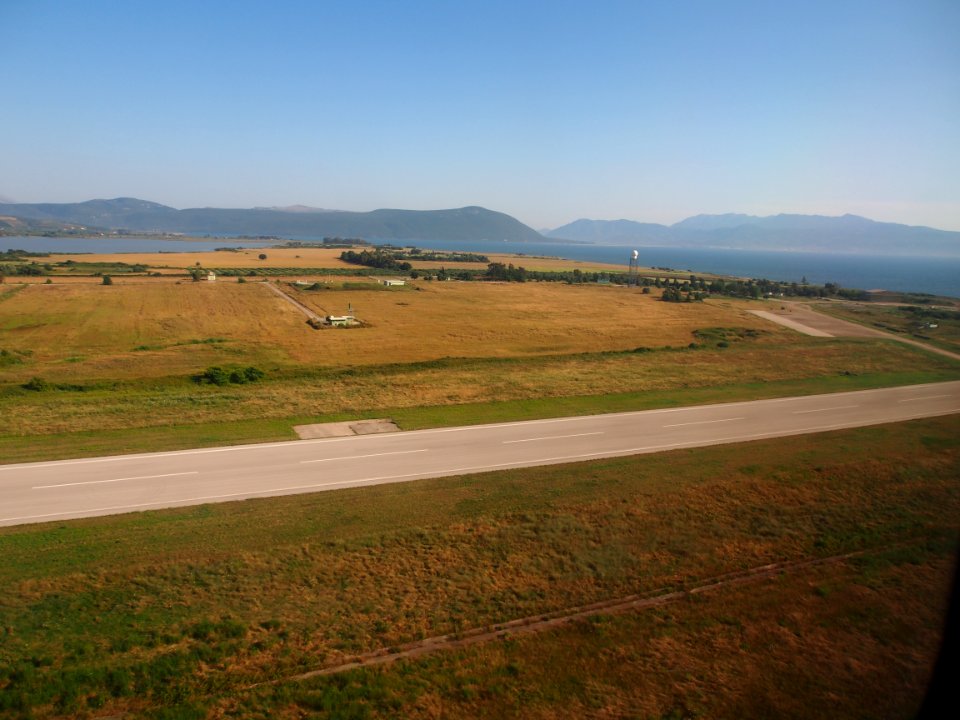 Aktion National Airport after takeoff from 25R