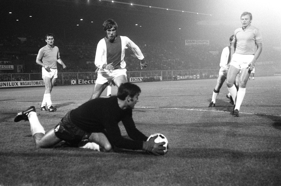 Ajax tegen Slowaaks voeltbalelftal in Ol. Stadion , Amsterdam, ter gelegenheid v, Bestanddeelnr 922-7789