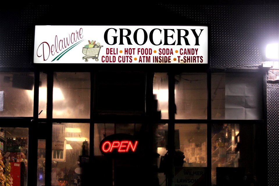 Albany, New York bodega at night