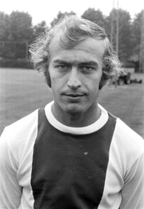 Ajax-selectie presenteert zich aan de pers, nummer 9 Horst Blankenburg , nummer , Bestanddeelnr 925-7441