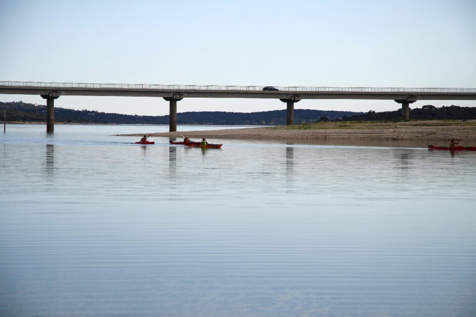 Bridge kayak sunset