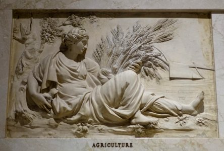Agriculture by Joseph Panzetta and Thomas Dubbin, Coade Stone Factory, 1819, based on designs by John Bacon (1740-1799) - Bank of Montreal Main Montreal Branch - Montreal, Canada - DSC08498 photo