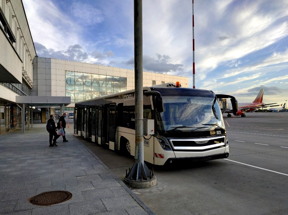Airport bus in Pulkovo Airport (LED) in Saint Petersburg