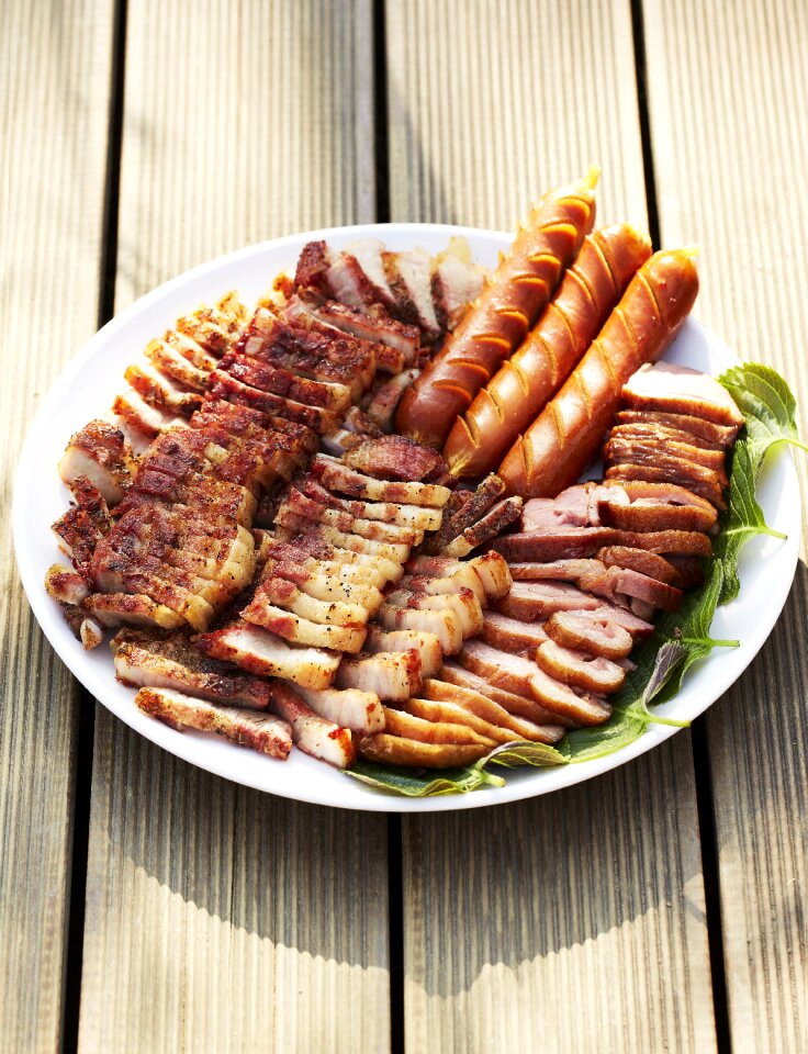 Pork sausage bbq duck