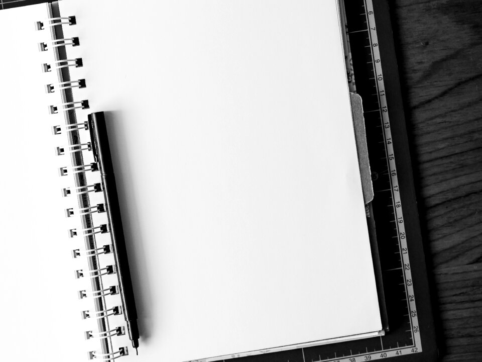 Blank desk paper photo