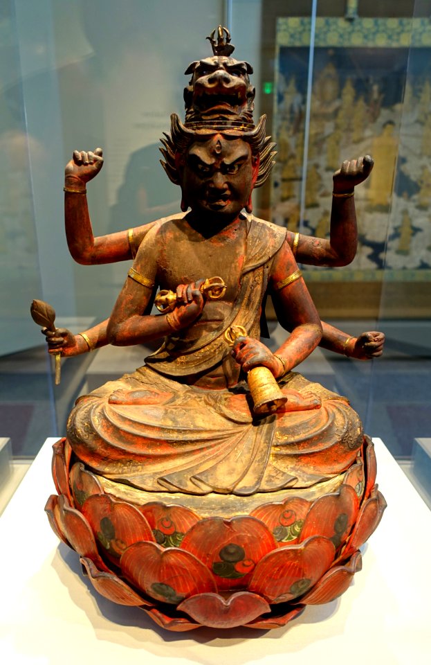 Aizen Myoo, Japan, Kamakura period, 1293 AD, wood, color, gold - Freer Gallery of Art - DSC04806
