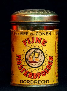 AJ vd Ree en Zonen Mosterd poeder blikje, foto