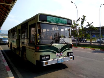 Airport shuttle bus at Wattay International Airport