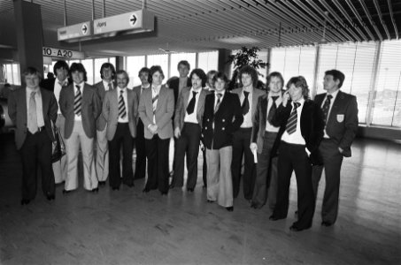 Aankomst Ipswich Town op Schiphol team van Ipswich, Bestanddeelnr 929-8930
