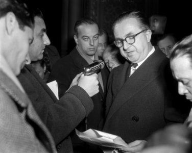 Aankomst Italiaanse minister-president, Giuseppe Pella, in Nederland, Bestanddeelnr 906-1288