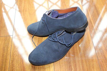 Shoes blue suede photo