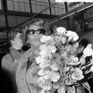 Aankomst Ella Fitzgerald op Schiphol, Ella Fitzgerald, Bestanddeelnr 917-6034