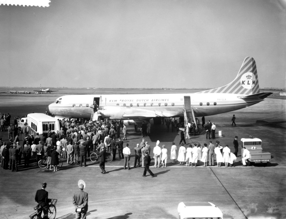 Aankomst eerste Lockheed Electro op Schiphol, Bestanddeelnr 910-7111