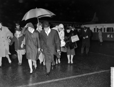 Aankomst op Schiphol van Prinses Margriet uit Gstaad, Prinses Margriet op het pl, Bestanddeelnr 912-0318