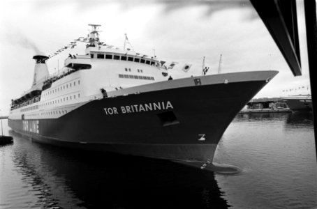 Aankomst van de eerste jumbo ferry 'Tor Britannia', Bestanddeelnr 927-9471