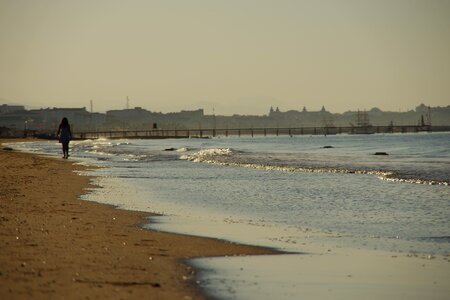 In the morning a walk waves