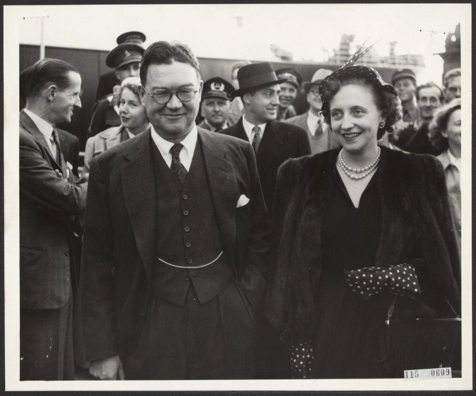 Aankomst van Margaret Truman, zangeres en dochter van de Amerikaanse president, , Bestanddeelnr 115-0609
