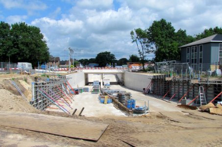 Aanbouw tunnel onder spoor in Wierden (2)