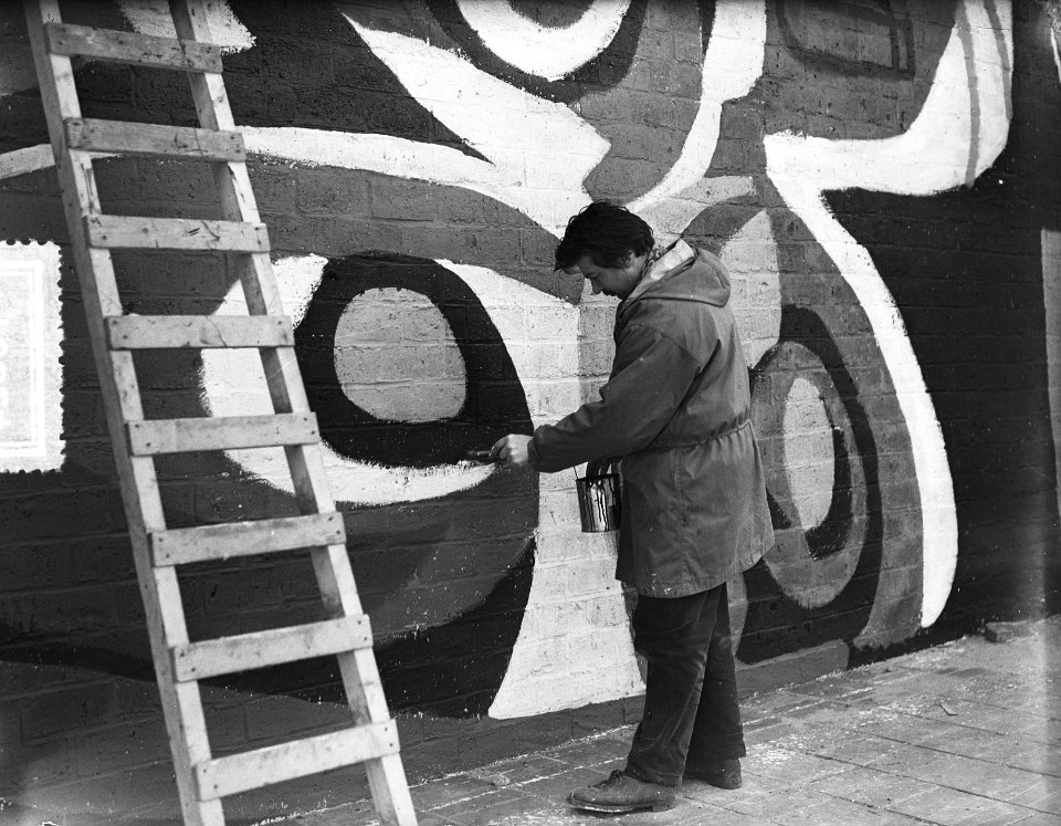Aanbouw tentoonstelling E55 Rotterdam, Bestanddeelnr 907-0824