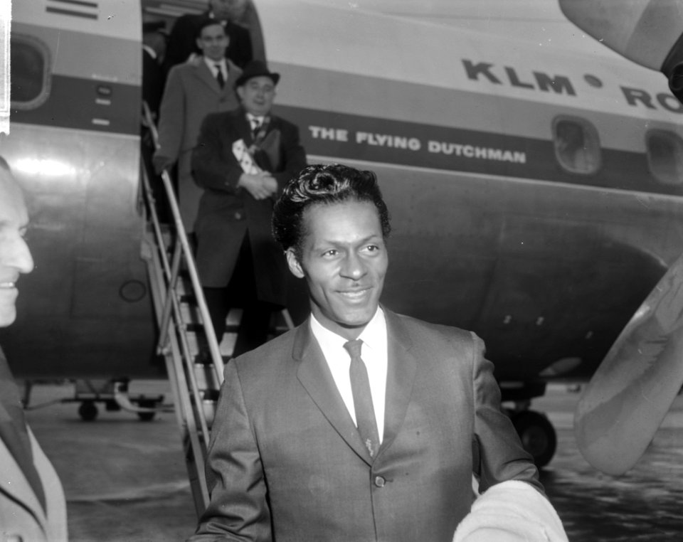 Aankomst Chuck Berry (zanger) op Schiphol, Bestanddeelnr 917-4000