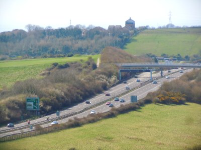 A27 Brighton Bypass seen from Slopes of Round Hill, above Hangleton (April 2015) (3)