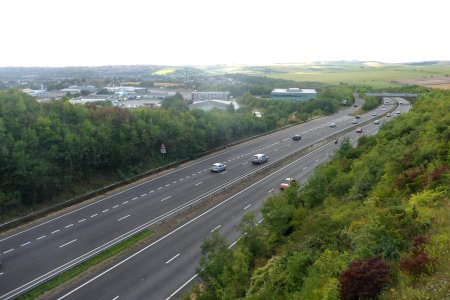 A27 Brighton Bypass seen from Old Boat Corner, Hollingbury, Brighton (August 2014) (2)