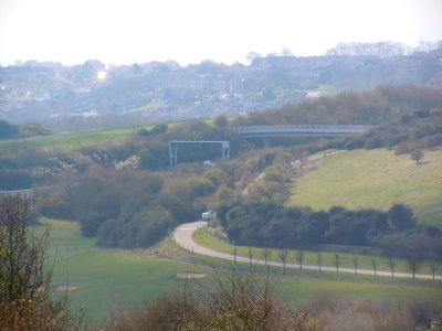 A27 Brighton Bypass seen from Slopes of Round Hill, above Hangleton (April 2015) (7)