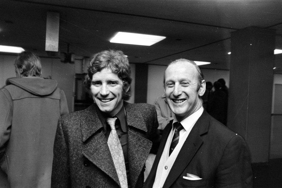 Aankomst Arsenal op Schiphol, manager Bertie Mee (rechts) en Allen Ball, Bestanddeelnr 925-4385