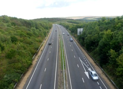 A27 Brighton Bypass seen from Old Boat Corner, Hollingbury, Brighton (August 2014) (4)