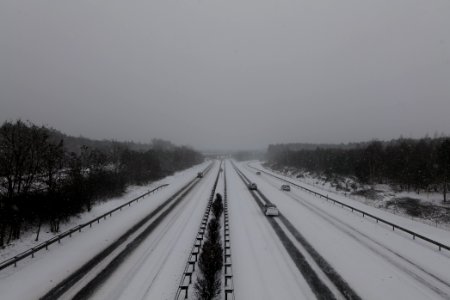 A10 from R1 bridge Ferch with snow 2021-02-07 06