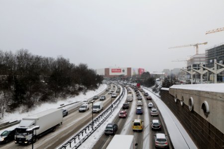 A100 from Sachsendammsteg with snow 2021-02-08 04