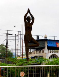 A woman doing Yoga - A statue in Prayagraj