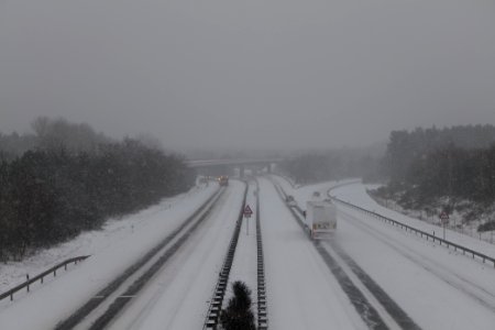 A10 from R1 bridge Ferch with snow 2021-02-07 09