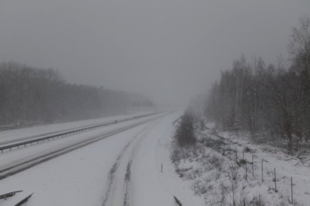 A10 from R1 bridge Ferch with snow 2021-02-07 14