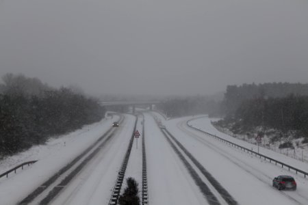 A10 from R1 bridge Ferch with snow 2021-02-07 04