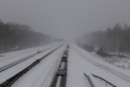 A10 from R1 bridge Ferch with snow 2021-02-07 13