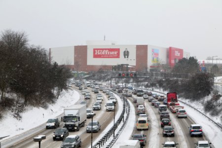A100 from Sachsendammsteg with snow 2021-02-08 01