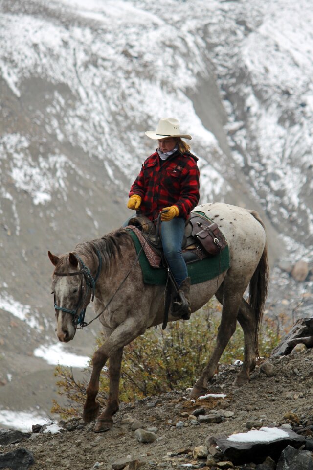 Mountain riding horseback