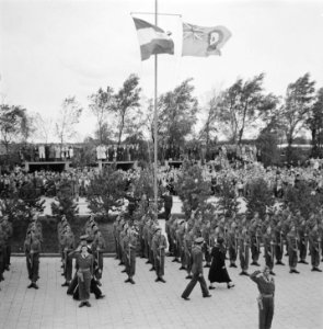 Aankomst koningin Wilhelmina Inspectie van de erewacht, Bestanddeelnr 900-7874