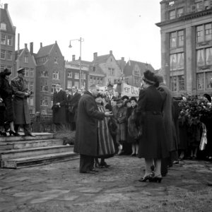 Aankomst koningin Wilhelmina op het Damplantsoen, Bestanddeelnr 902-5072