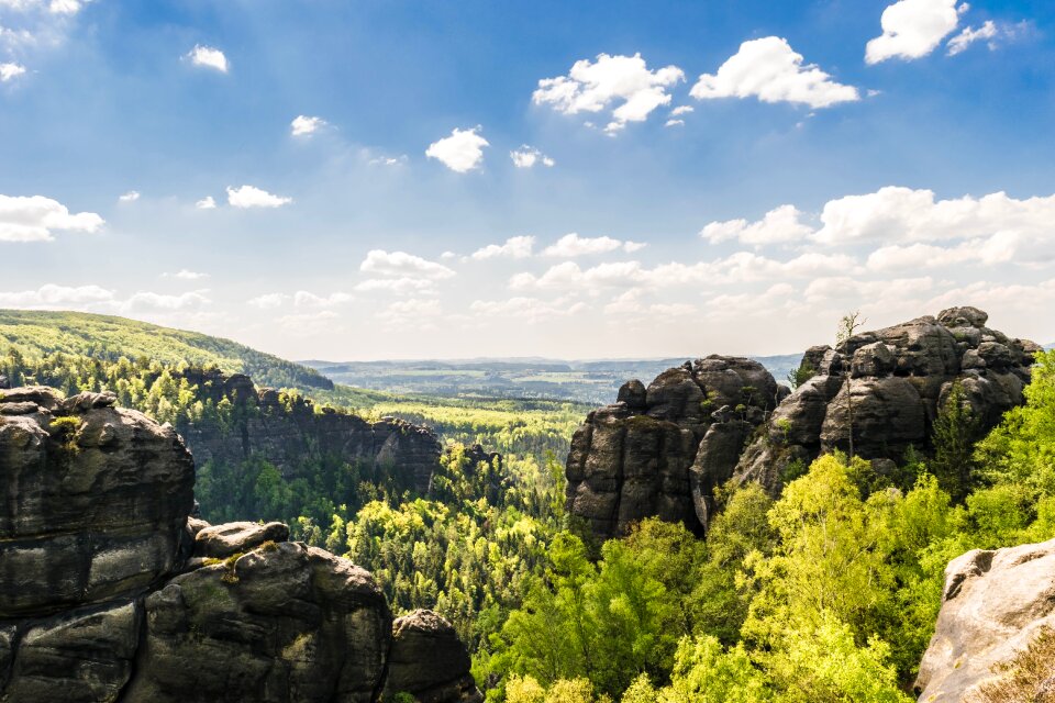 Landscape elbe sandstone mountains climb