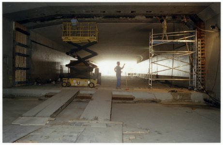 Aan de Zuidzijde van de Wijkertunnel tijdens de bouw. NL-HlmNHA 54036143