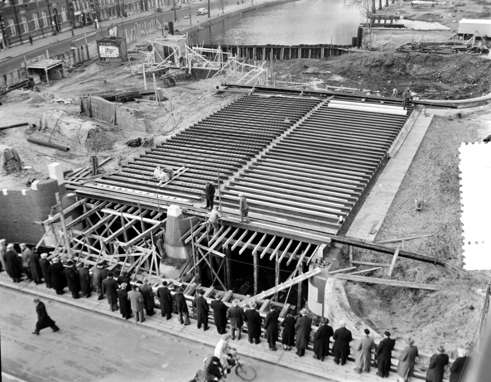 Aanbouw brug Singelgracht voor Kinkerstraat Amsterdam, Bestanddeelnr 907-5541